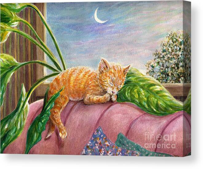 Kitten Canvas Print featuring the painting Marmalade by Dee Davis