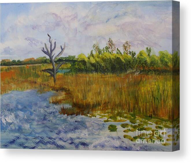 Art Canvas Print featuring the painting Marsh at Green Cay by Donna Walsh