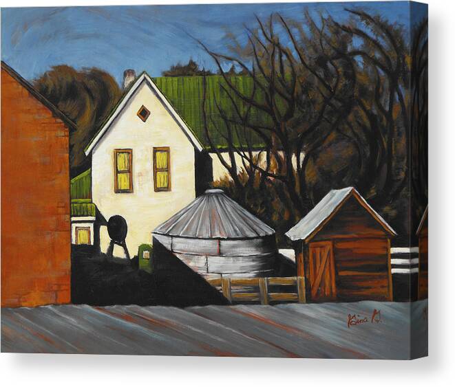 House Canvas Print featuring the painting Martha Used to Live Here by Gina Grundemann