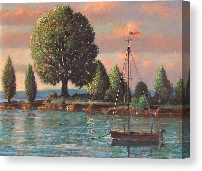 Mcmeekins Point Canvas Print featuring the painting McMeekins Point by Blue Sky