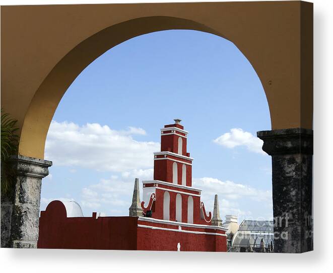Mexico Canvas Print featuring the photograph Merida Arch Mexico by John Mitchell