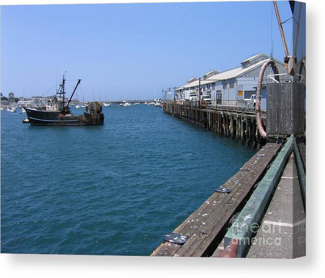 Monterey Canvas Print featuring the photograph Monterey Municipal Wharf by James B Toy