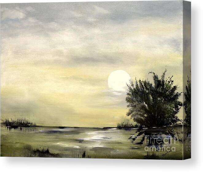 Moon Canvas Print featuring the painting Moon Shadow by Carol Sweetwood