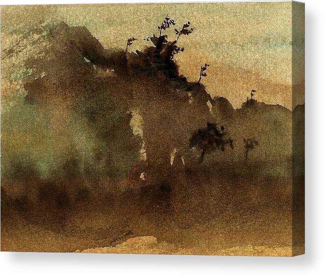 Trees Canvas Print featuring the painting Morning Mist by Richard Hinger