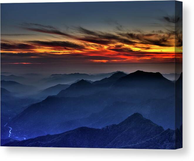 Sequoia National Park Canvas Print featuring the photograph Mountain View Sunset by Beth Sargent