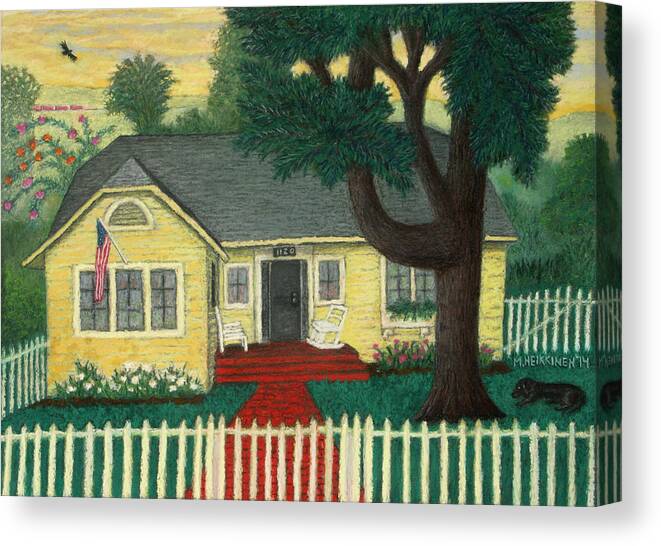 House Canvas Print featuring the pastel Nate's Place by Michael Heikkinen