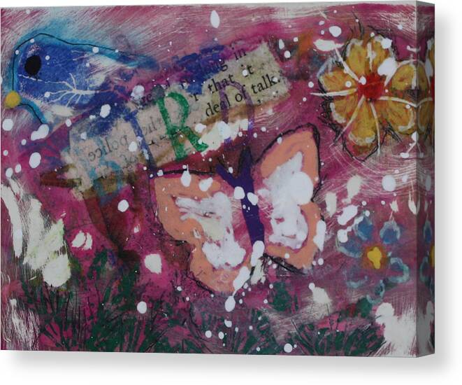 Butterfly Canvas Print featuring the mixed media Nature 13 by Dawn Boswell Burke