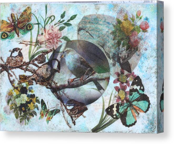 Butterfly Canvas Print featuring the mixed media Nature 5 by Dawn Boswell Burke