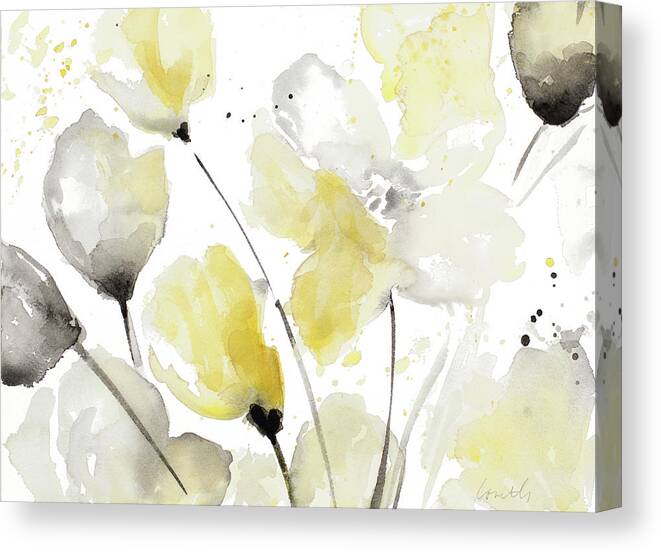 Neutral Canvas Print featuring the painting Neutral Abstract Floral II by Lanie Loreth