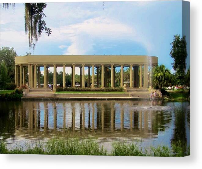 New Orleans City Park Canvas Print featuring the photograph New Orleans City Park - Peristyle by Deborah Lacoste