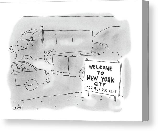 (road Sign Which Reads )
Money Canvas Print featuring the drawing New Yorker November 1st, 1993 by Arnie Levin