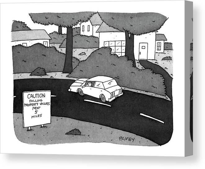Housing Canvas Print featuring the drawing New Yorker September 23rd, 1996 by Peter C. Vey