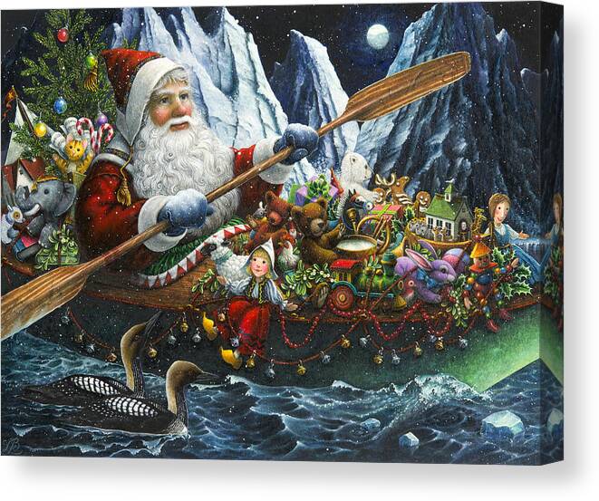 Santa Claus Canvas Print featuring the painting Northern Passage by Lynn Bywaters
