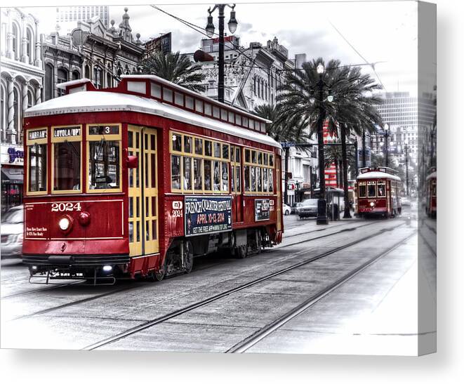 Trolley Canvas Print featuring the photograph Number 2024 Trolley by Tammy Wetzel