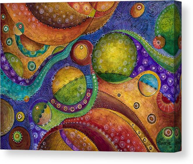 Circles Canvas Print featuring the painting Odyssey by Tanielle Childers