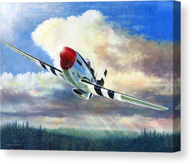 Aviation Canvas Print featuring the painting On the Prowl by Douglas Castleman