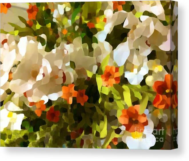 Flower Canvas Print featuring the photograph Orchids and Hydrangea by Saundra Myles