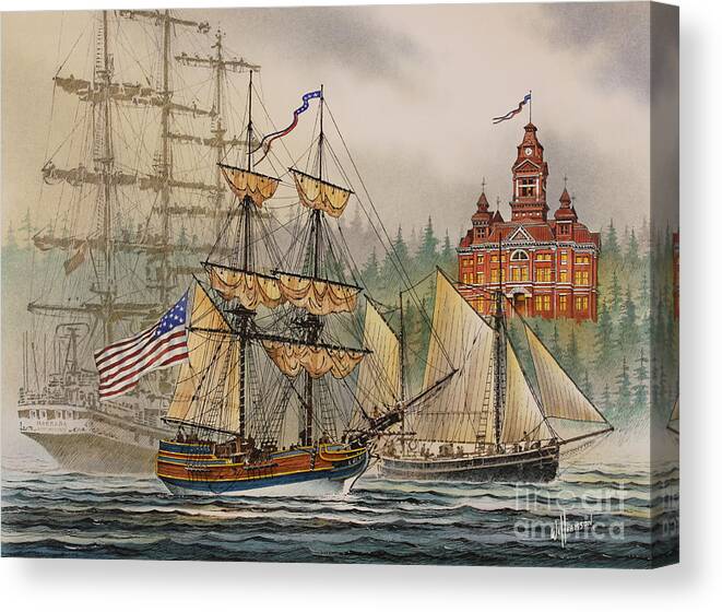 Seafaring Print Canvas Print featuring the painting Our Seafaring Heritage by James Williamson