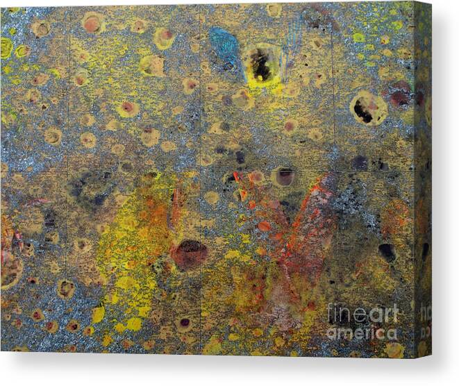 Abstract Canvas Print featuring the mixed media Out Where? by Jacklyn Duryea Fraizer