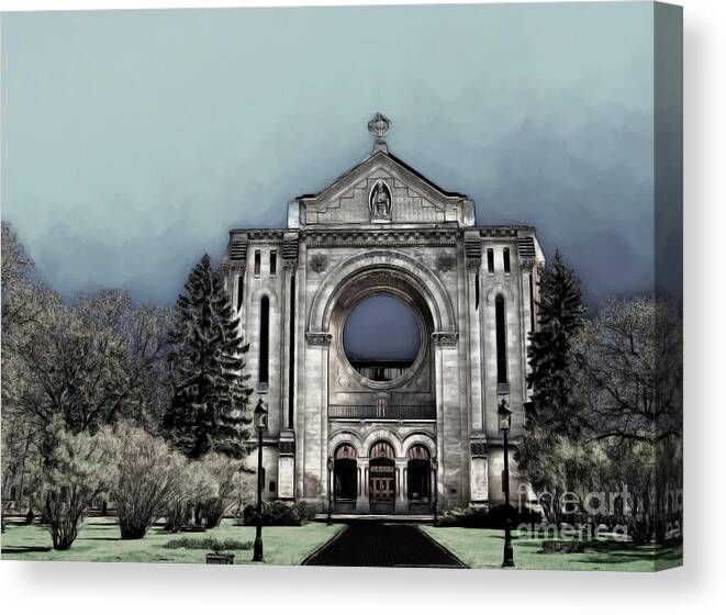 Basilica Canvas Print featuring the digital art Painted Basilica 2 by Teresa Zieba