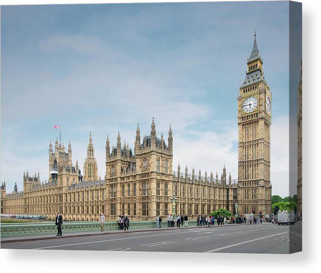 Clock Tower Canvas Print featuring the photograph Palace Of Westminster, Big Ben by Ed Freeman