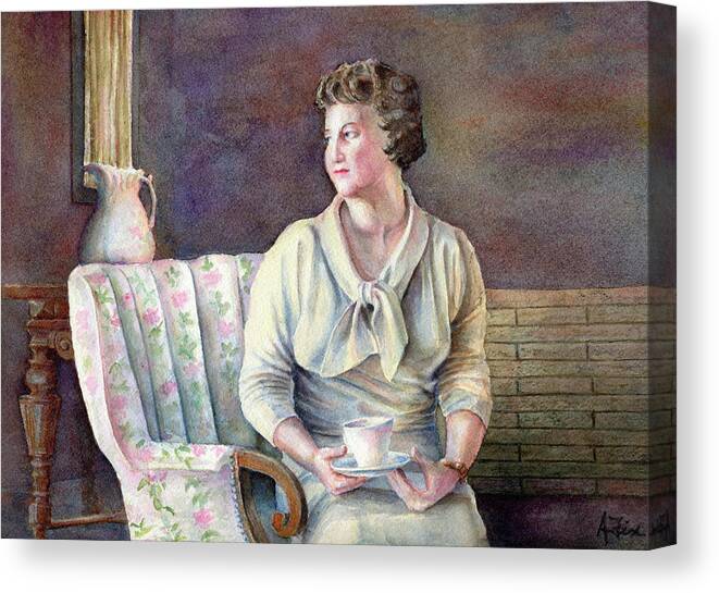 Woman Portrait Canvas Print featuring the painting Patricia by Arthur Fix