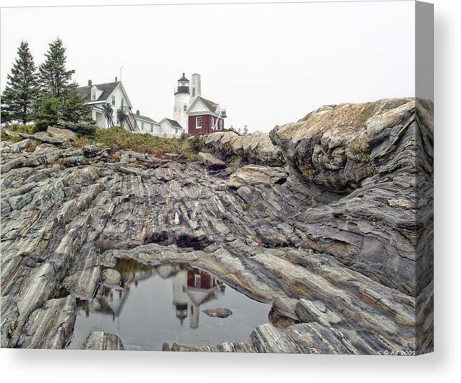 Architecture Canvas Print featuring the photograph Pemaquid Point Lighthouse by Richard Bean