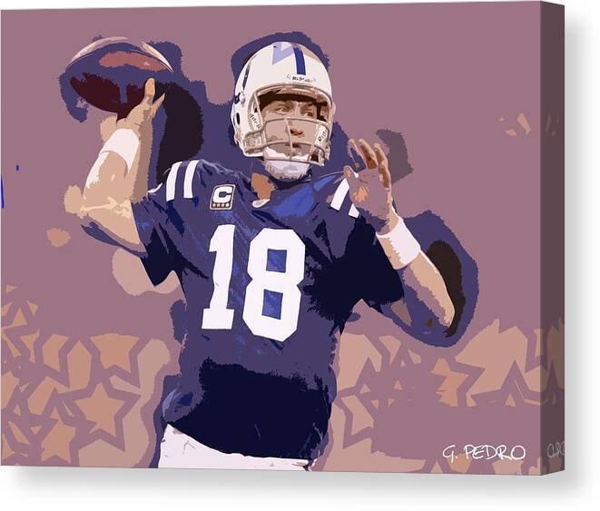Peyton Manning Canvas Print featuring the photograph Peyton Manning Abstract Number 2 by George Pedro