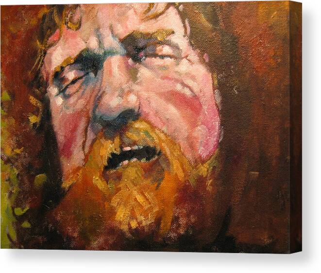 Portrait Canvas Print featuring the painting Portrait of Luke Kelly by Kevin McKrell