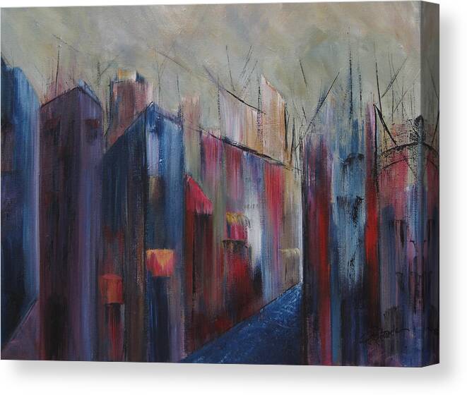 Abstract Canvas Print featuring the painting Port's Passage by Roberta Rotunda