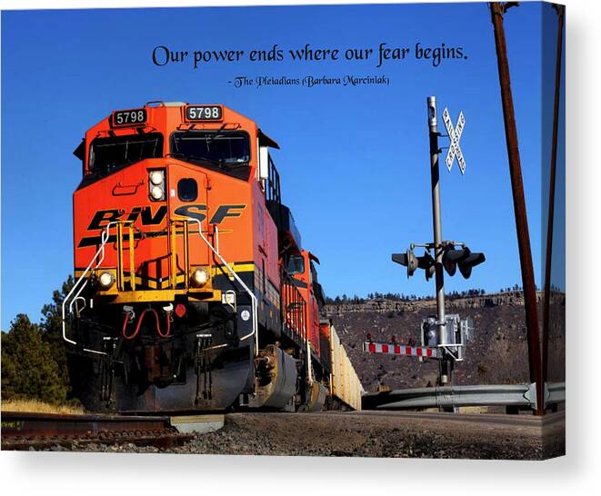 Quotation Canvas Print featuring the photograph Power Ends by Mike Flynn