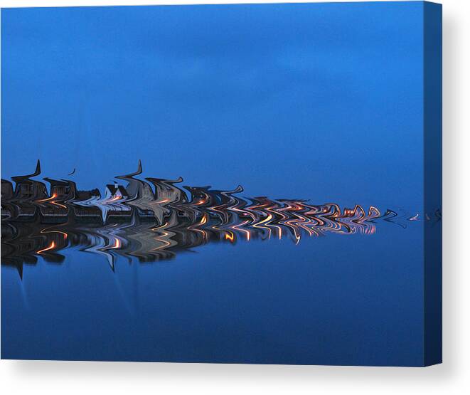 Seascape Canvas Print featuring the photograph Promenade in Blue by Spikey Mouse Photography