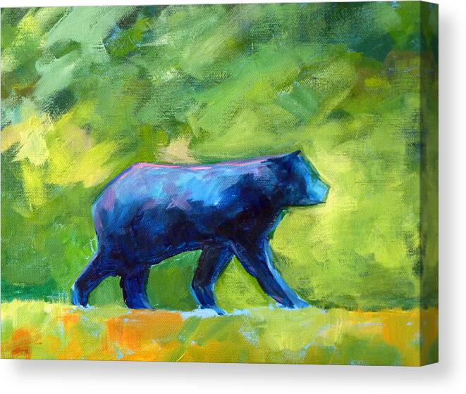 Abstract Canvas Print featuring the painting Prowling by Nancy Merkle