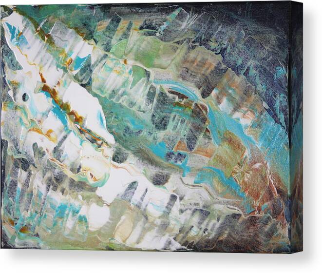 Aqua Canvas Print featuring the painting Pulse 2 by Madeleine Arnett