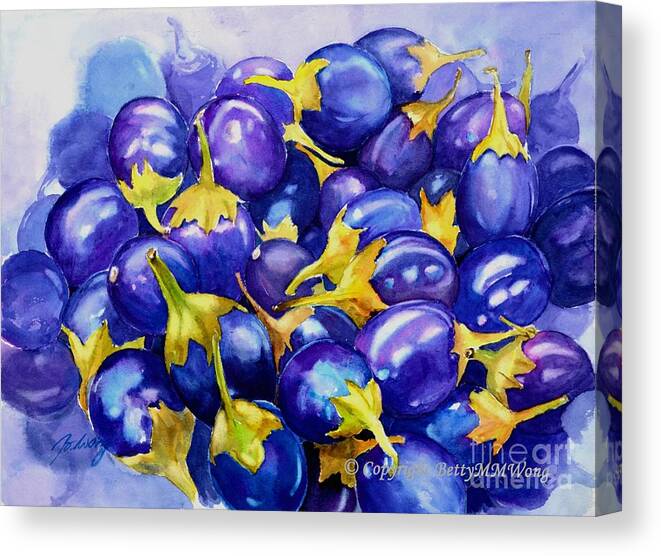 Food Canvas Print featuring the painting Purple abundance by Betty M M Wong