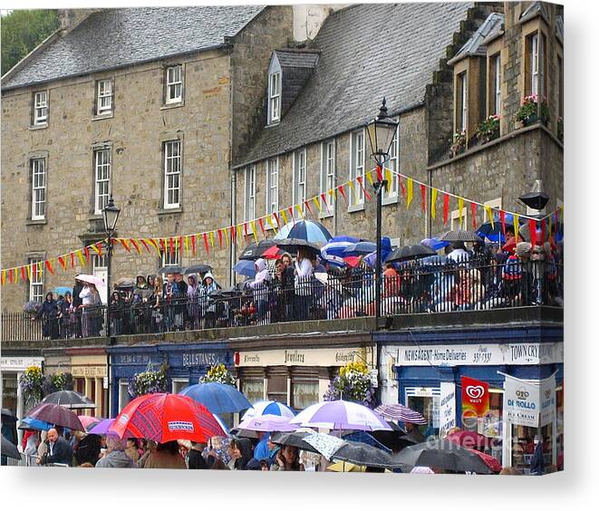 Edinburgh Scotland Canvas Print featuring the photograph Rain on the Parade by Suzanne Oesterling