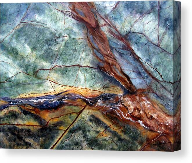 Abstract Canvas Print featuring the painting Rainforest I by Roberta Rotunda