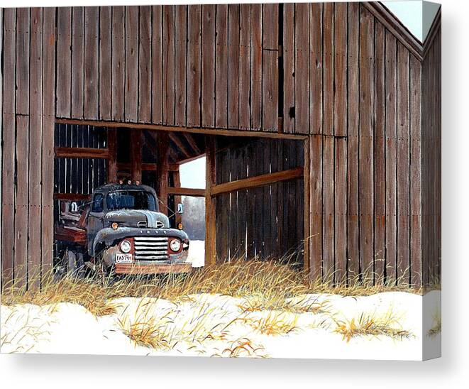 Retired Truck Canvas Print featuring the painting Retired by Michael Swanson