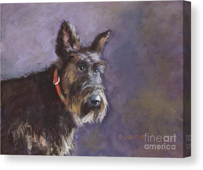 Dog Portrait Canvas Print featuring the pastel Riley 1 by Joyce Guariglia