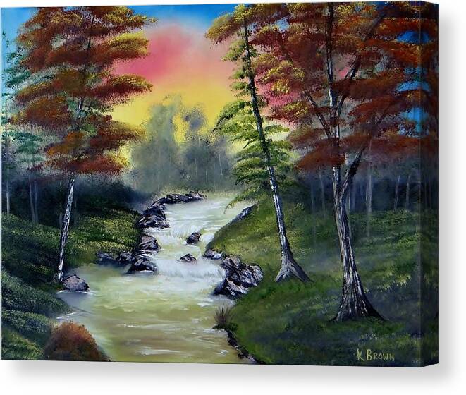 Landscape Paintings Canvas Print featuring the painting River Run by Kevin Brown