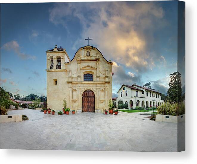 Tranquility Canvas Print featuring the photograph San Carlos Cathedral, Monterey by Photo By Chris Axe