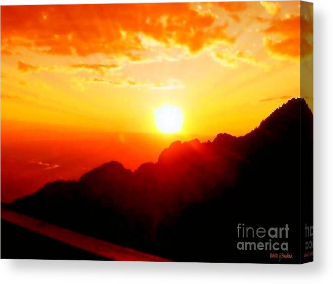 Sandia Mountains Canvas Print featuring the photograph Sandia Sunset by Michelle Stradford