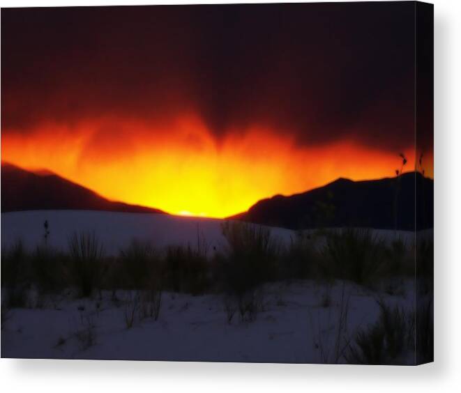 Sun Canvas Print featuring the photograph Sands Sunset by Jessica S