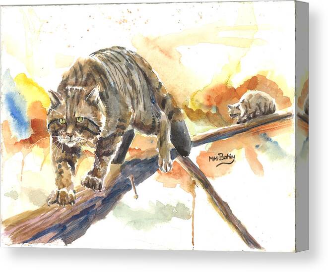 Cat Canvas Print featuring the painting Scottish Wildcat Tom by Mimi Boothby