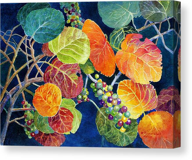 Seagrapes Canvas Print featuring the painting Sea Grapes II by Roger Rockefeller