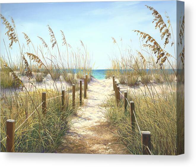 #faatoppicks Canvas Print featuring the painting Sea Oat Path by Laurie Snow Hein