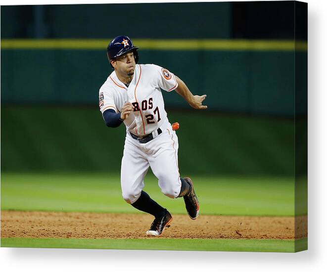 People Canvas Print featuring the photograph Seattle Mariners V Houston Astros by Scott Halleran