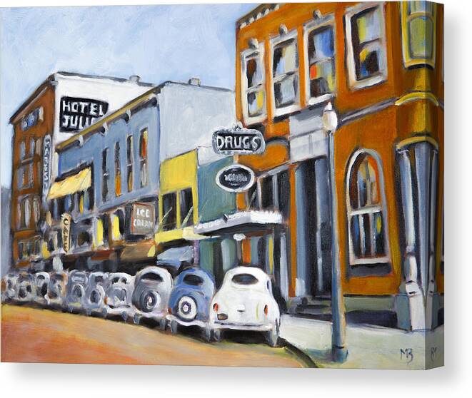 Corvallis Canvas Print featuring the painting Second Street Corvallis by Mike Bergen