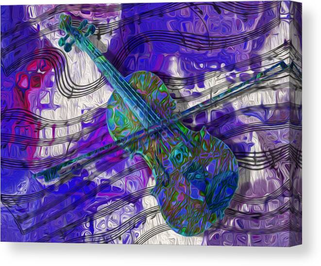 Violin Canvas Print featuring the painting See The Sound 3 by Jack Zulli