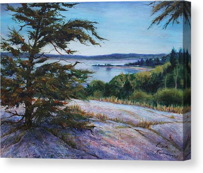 Tree Canvas Print featuring the painting Sentinal by Ruth Kamenev